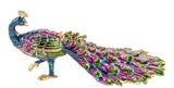 Bejeweled Peacock Trinket Box Made with Austrian Crystals & Enamel