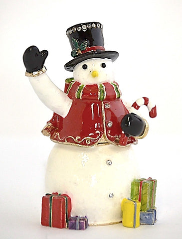 Snowman with Gifts Trinket Box