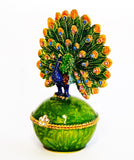 Fan Shape Tail Peacock on Trinket Box
