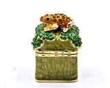 Sparkling Frog on Lily Pad Trinket Box