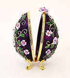 Faberge Style Floral Egg Trinket Box