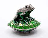 All Jeweled Frog sitting on Lily Pad Box