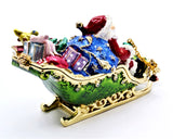 Santa on Sleigh with Gifts Trinket Box