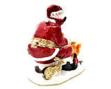 Santa Clause in Garden Trinket Box