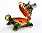 Jeweled Tortoise with Frog Trinket Box