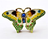 Butterfly Jeweled Trinket Box. Colorful Enamel with Austrian Crystals