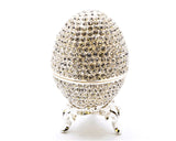 All Jeweled Egg Trinket Box with Stand