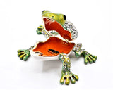 All Jeweled Leapaing Frog Tinket Box