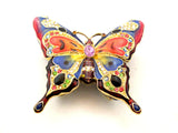Butterfly Trinket Box Multi Color Enamel & Austrian Crystals