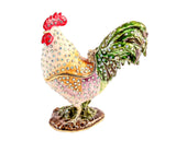 Farmhouse Rooster Trinket Box with Hand Set Austrian Crystals