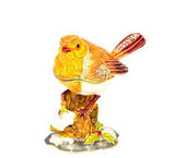 Bejeweled Robin Bird Trinket Box Handmade with Austrian Crystals