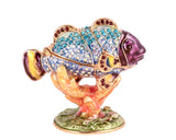 Clown Fish on Coral Branch Trinket Box. Hand Set Austrian Crystals