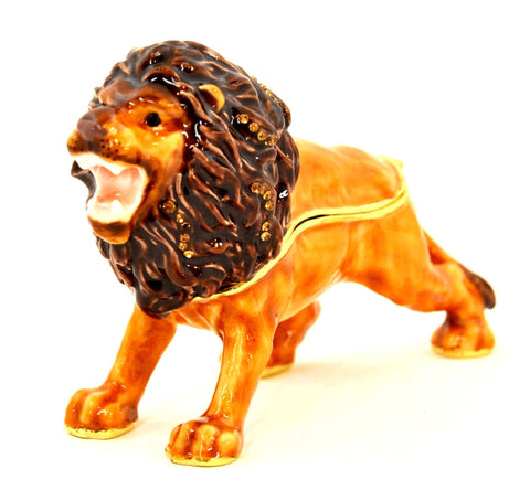 Lion Jeweled Trinket Box