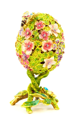 Floral Egg with Butterfly Trinket Box