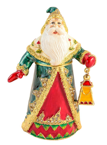 Santa Claus with Lantern Trinket Box