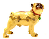 Pug Dog Trinket Box. Made with Austrian Crystals & Enamel