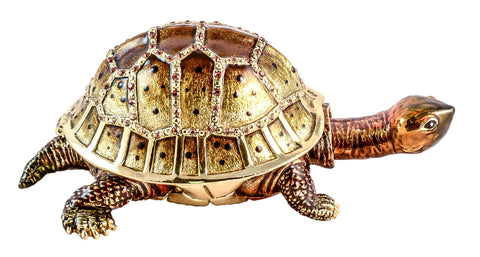 Large Turtle with Movable Neck Trinket Box
