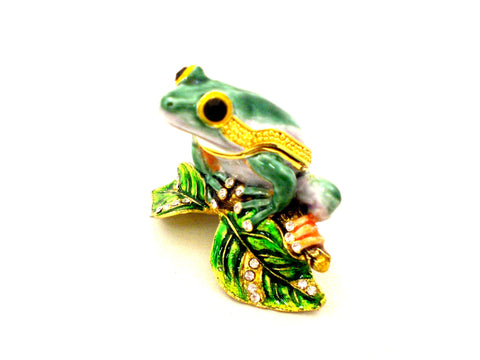 Frog On Lotus Leaf Trinket Box