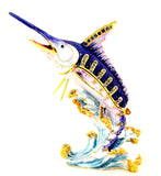 Marlin Fish Trinket Box. Very Detailed with Austrian Crystals