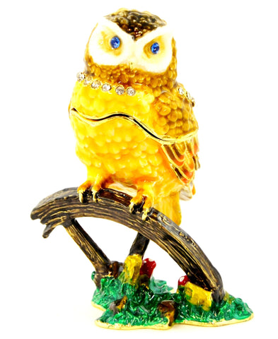Owl on Branch Trinket Box