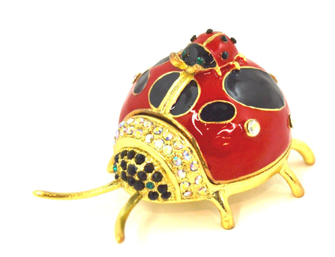 Ladybug with Baby Trinket Box