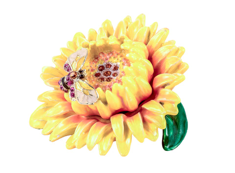 Sunflower with Butterfly Trinket Box