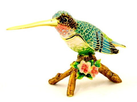 Hummingbird on Branch Trinket Box