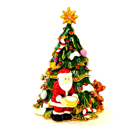 Christmas Tree with Santa Trinket Box