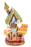 Halloween Haunted House Trinket Box Colorful Enamel & Austrian Crystals