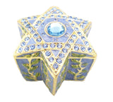 Star Of David Trinket Box. Blue Enamel & Austrian Crystals