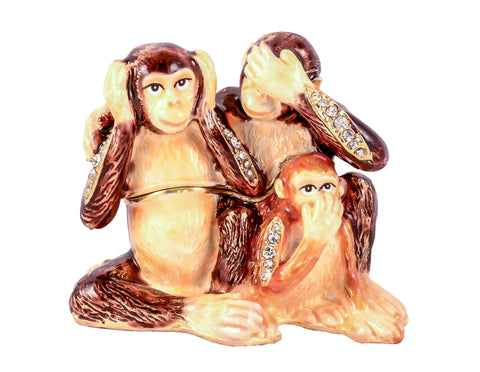 Three Monkeys Trinket Box