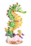 Sea Horse Small Trinket Box with Colorful Enamel & Austrian Crystals